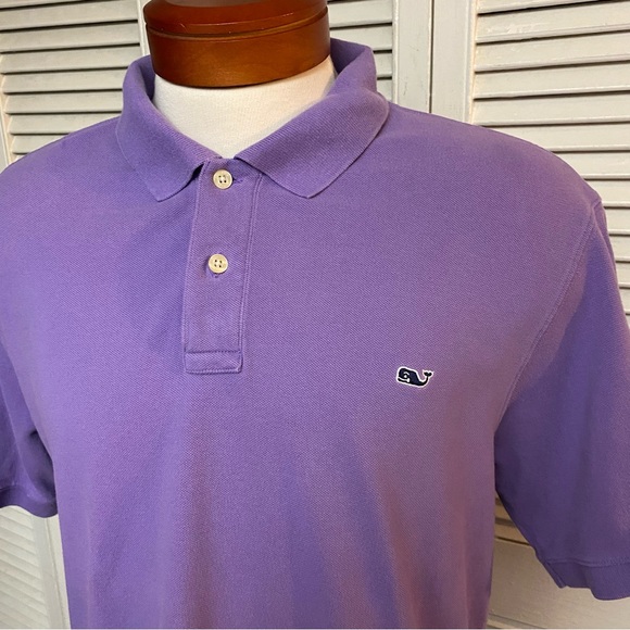 Vineyard Vines Size Large Classic Fit Purple Polo Cotton - Picture 2 of 6